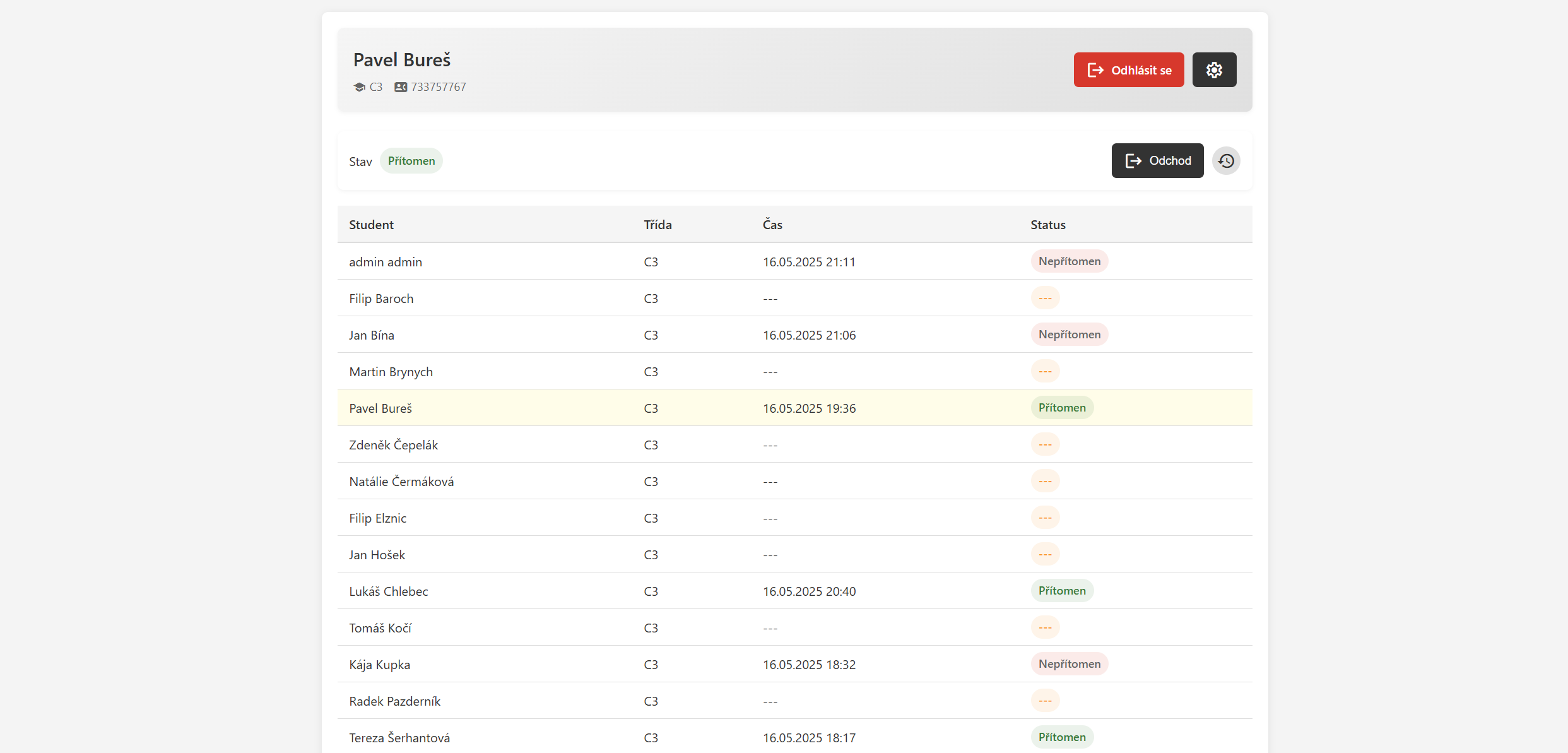 Docházkový systém